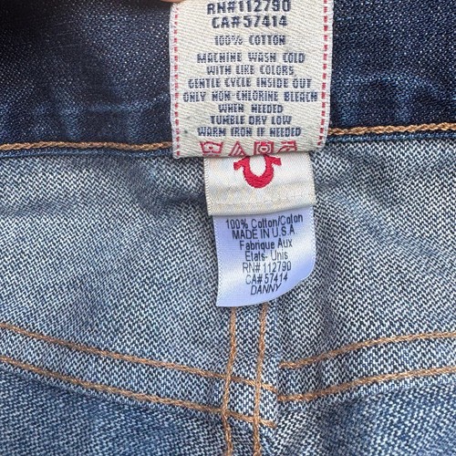 VTG Y2K True Religion Danny Jeans Sz 30 Low Rise Bootcut Faded Button Fly Skater - Picture 9 of 14