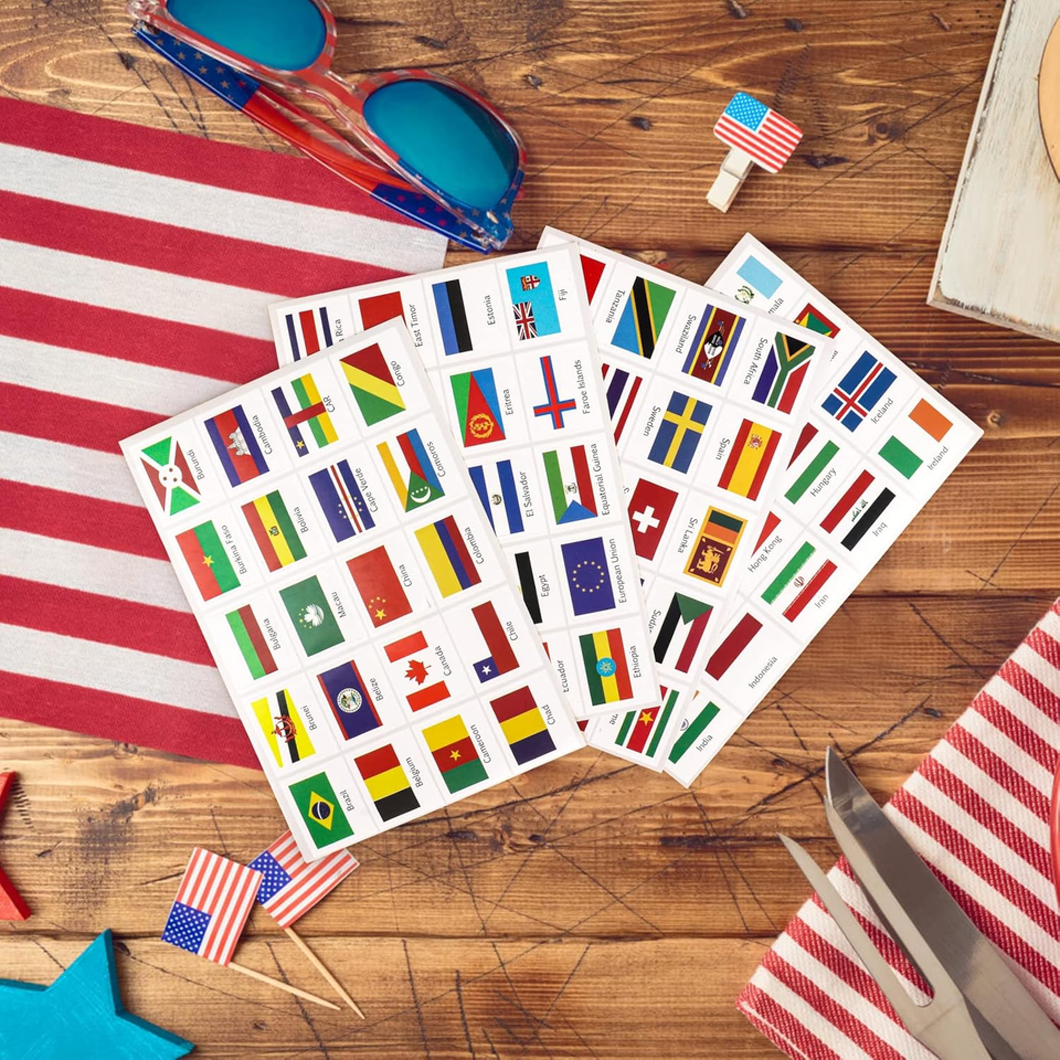 Hooqict 960 Pieces World Flag Stickers 192 Country Flags of the World ...