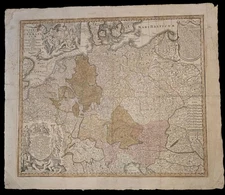 Engraving 18th 18th century Holy Roman Empire Germanic Map Germany Seutter