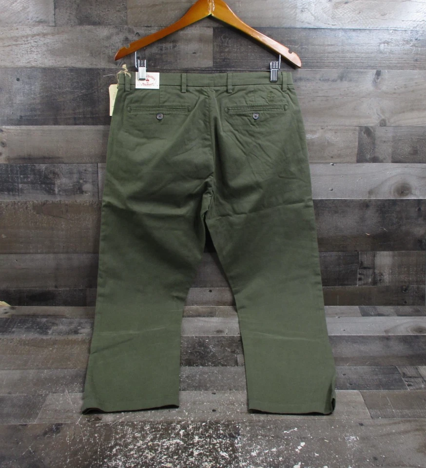 Pantalones Brooks Brothers Rojo Polar Para Hombre 33x30 Verde Calce Ajustado Estilo Chino 100145373 Foto 2 de 4