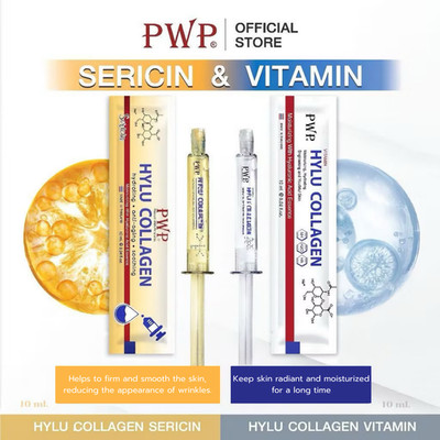 3x PWP Hylu Collagen Vitamin Sericin Gold Serum H20 Hydrating, Anti-Aging 10ml