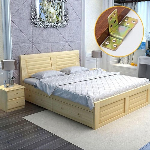 10 Pieces Bed Rail Brackets Easy to Install Accessories Hardware Bed Hinges - Picture 2 of 7
