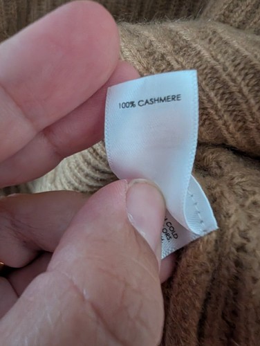 Nuovo! Maglione girocollo 100% cashmere senza iscrizione caramello grande - Foto 4 di 5