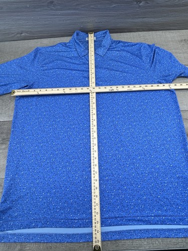 Peter Millar Golf Polo Shirt Game Day AOP Performance Football Men 2XL Blue - Picture 2 of 7