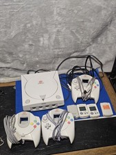 Sega Dreamcast Console Bundle 3 Controllers 2 VMU Mic Memory Card Tested