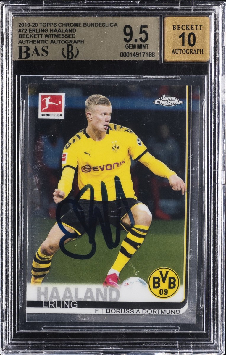 2019 TOPPS CHROME BUNDESLIGA AUTO #72 ERLING HAALAND ROOKIE RC BGS