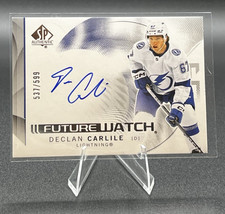 NEW 2024-25 SP Authentic Future Watch Auto Declan Carlile #537/599 TB Lightning