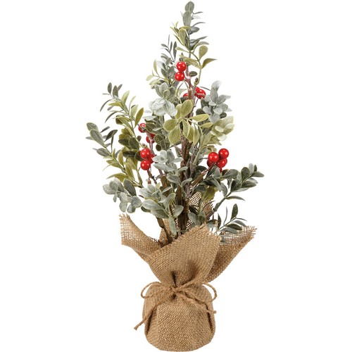 Eucalyptus & Berries 15" Faux Tree With Burlap Base - Picture 2 of 4