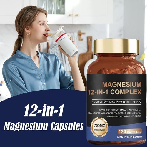 Magnesium 12 in 1 Complex - Magnesium Glycinate Citrate Malate L-Threonate 120 X - Picture 2 of 12