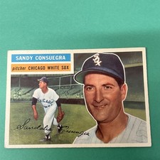1956 Topps Sandy Consuegra #265 - Chicago White Sox mark on back 