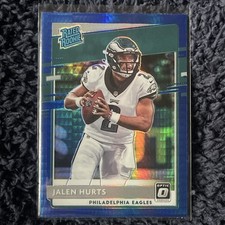 2020 Panini Donruss Optic - Rated Rookies Jalen Hurts #164 Blue Hyper Prizm (RC)