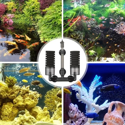 Black Sponge Filters Double Head Biochemical Sponge Filter Aquarium - Photo 8/16