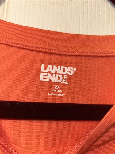 Lands End Damen 2X (20W-22W) Orange Koralle Langarm Basic T-Shirt - Bild 2 von 4