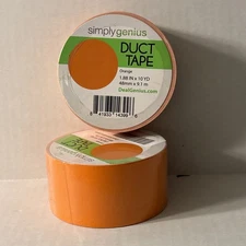 Simply Genius Art Craft DUCT TAPE ORANGE 1.88" X 10 Yard Lot Of 2 BRAND NEW