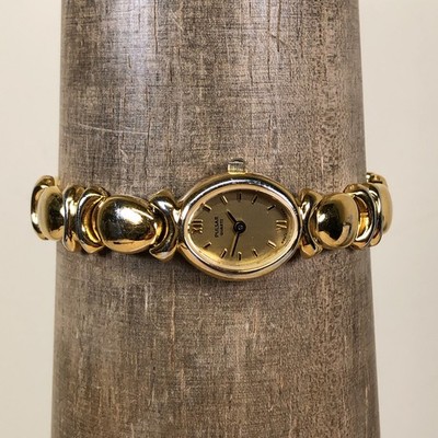 Vintage Pulsar Women V810-X004 Dress Gold Tone Oval Quartz Analog