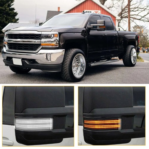 Luz de señal secuencial espejo retrovisor lateral ámbar para Chevy Silverado GMC Sierra 15-19 Y - Imagen 11 de 16