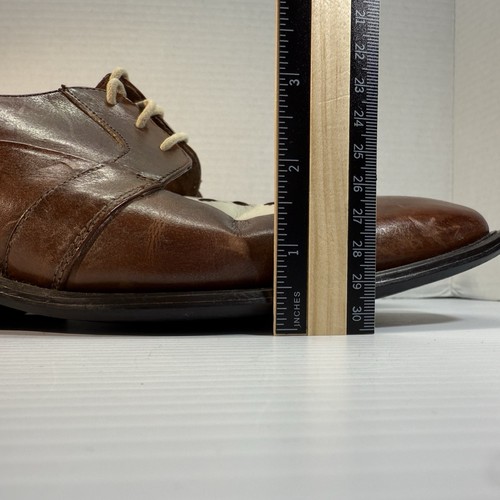 Marco Vicci Bronco elegante Lederschuhe braun & cremeweiß Herren Größe 11 M Vintage " - Bild 15 von 15
