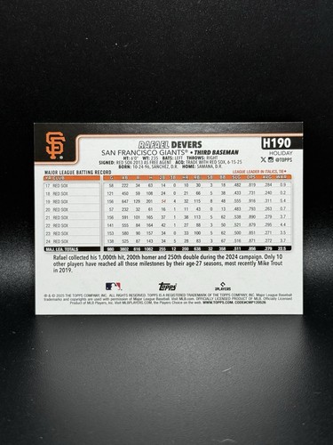 Rafael Devers 2025 Topps Holiday Silver Glitter #H190 San Francisco Giants - Bild 2 von 2