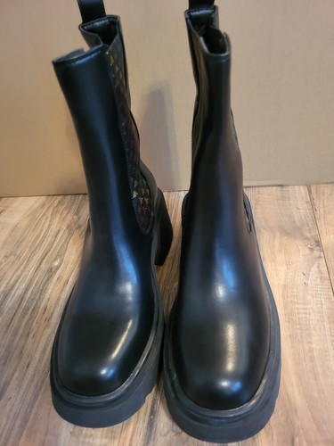 SCHWARZE DAMENSTIEFEL (VIVIAN) ZUM SLIPPER MIT STOLLENSOHLE – GRÖSSE. 8 - NEU - Bild 4 von 7