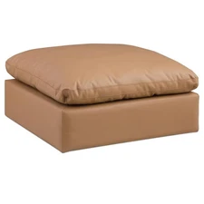 Meridian Furniture Comfy Cognac Vegan Leather Ottoman