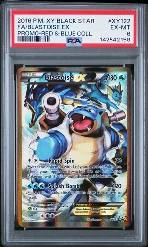 2016 POKEMON XY BLACK STAR PROMO RED & BLUE COLL FULL ART/BLASTOISE EX PSA 6