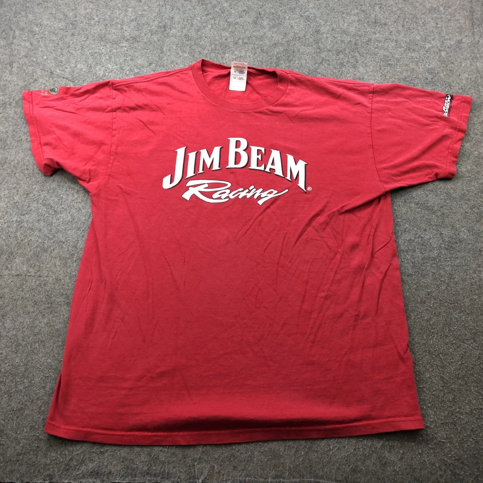 Винтажная мужская гоночная рубашка Jim Beam XL красная Robby Gordon Drink Smart NASCAR - Изображение 2 из 4