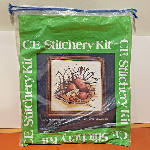 Creative Expressions Stitchery Kit Mushroom Pillow Picture Needlepoint Vintage - Picture 2 of 4
