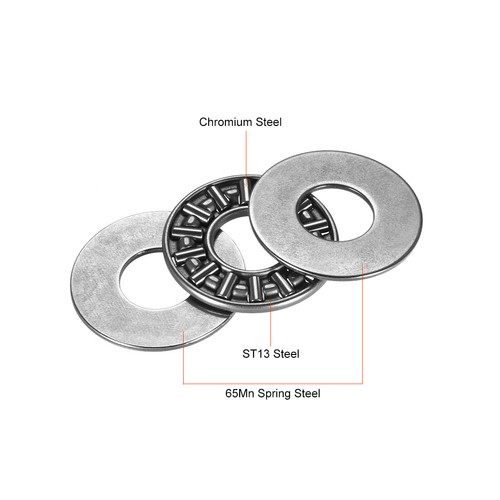2pcs AXK1024+2AS Needle Roller Thrust Bearings with 2 Washers 10x24x4mm - Picture 2 of 4