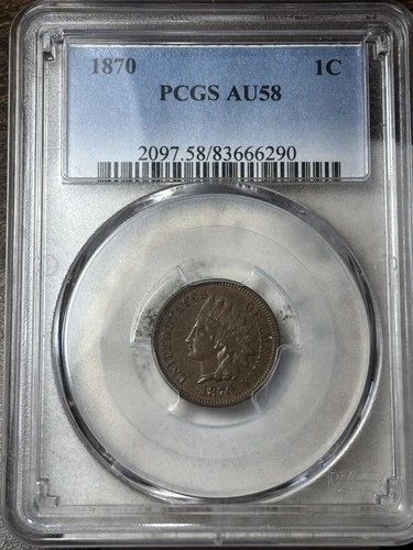 1870 1c PCGS AU-58 Indian Head Cent