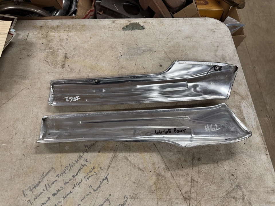 Pontiac Catalina Bonneville 1966-1968 asiento de banco moldura lateral par de cubiertas Foto 4 de 4