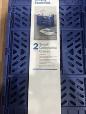 Simply Essential Small Collapsible Blue Crates