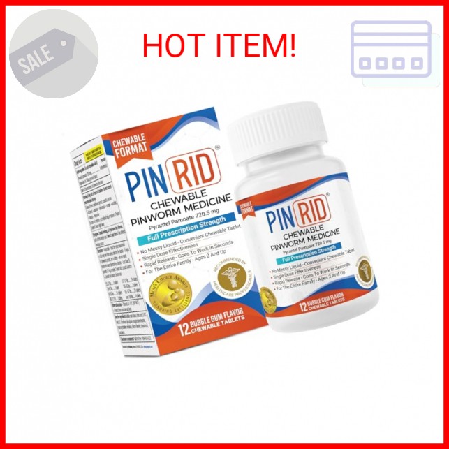 PinRid Pyrantel Pamoate Dewormer for Humans - 250mg, Pinworm Medicine for Adults