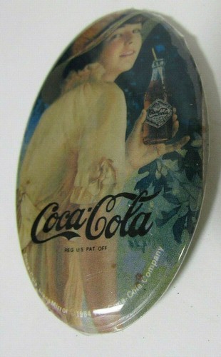 Coca Cola Vintage 1984 Soda Pop Werbung Mini Taschenspiegel B131