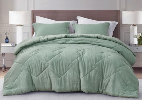 Chezmoi Collection Hugo 3-Piece Jacquard Woven Thin Lightweight Comforter Set - Picture 14 of 26