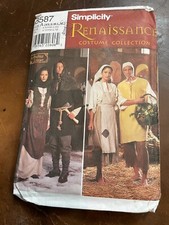Simplicity Renaissance Costume Collection Pattern 8587 Size A XS-XL Uncut