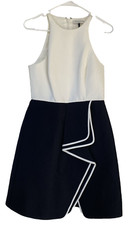 HALSTON Heritage Dress Sz 4 Black & White