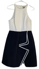 HALSTON Heritage Dress Sz 4 Black & White
