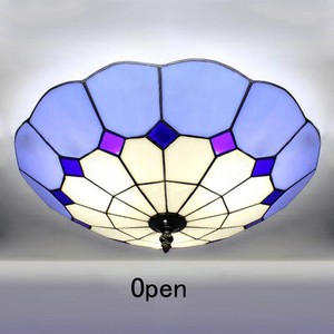 Details About Tiffany 3 Light Blue Color Shade Glass Flush Mount Ceiling Lights Chandeliers