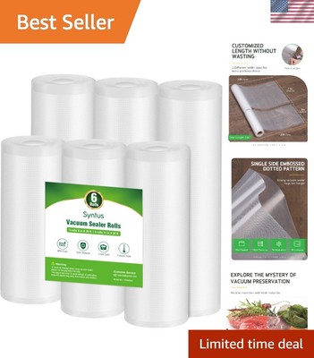 Heavy-Duty Vacuum Sealer Bags: 6 Pack, 3 Rolls of 11'' & 8'' x 20' for Meal Prep