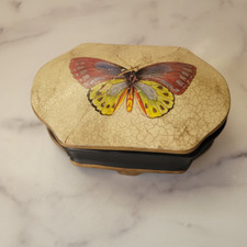 Echo Point ceramic Butterfly 90s canister cream home decor storage trinket box f