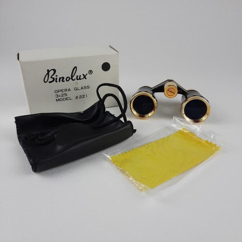 Binolux Opera Glass 3x25 Model #221 Black w/ Original Box - Picture 2 of 9