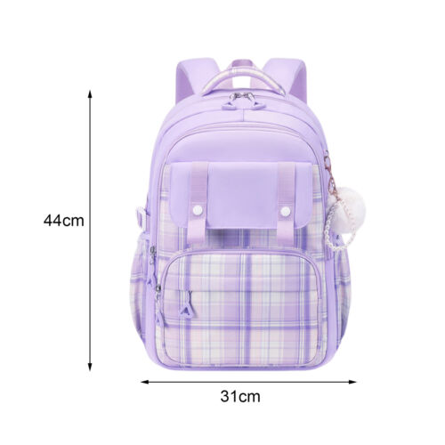 E.Student Backpack with Plush Doll Pendant Multi Compartments Large Capacity - Picture 6 of 22