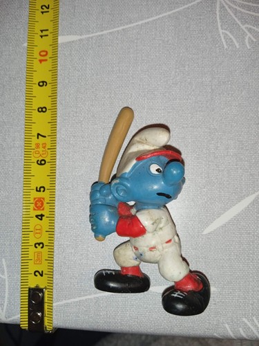 Figurine PVC SCHLEICH - smurf SCHTROUMPF - 20129 batte baseball - PEYO 1981 - B - Picture 1 of 2