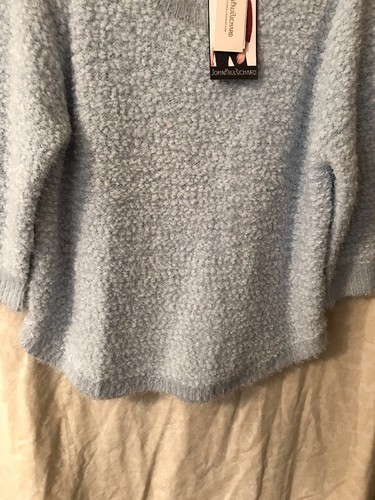 John Paul Richard Light Blue Hi-Lo Popcorn Sweater Women’s XL Soft Pullover $56! - Picture 3 of 12