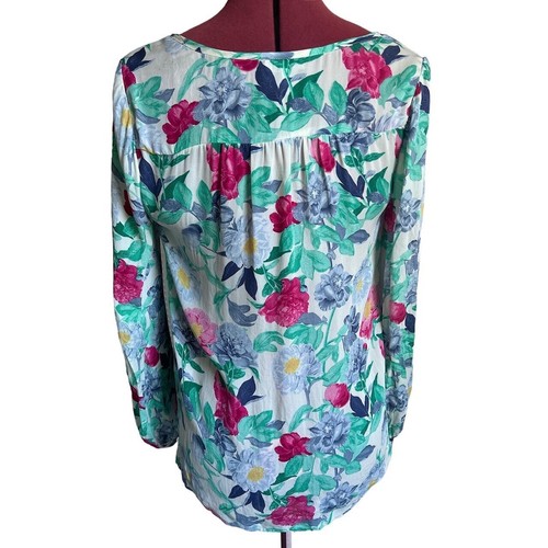 Blusa floral Joie para mujer talla XS 100 % seda peonía - Imagen 4 de 7