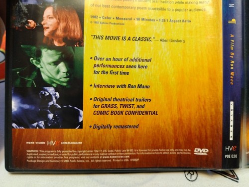 POETRY IN MOTION - 24 POETS RON MANN DVD Charles Bukowski John Cage Tom Waits - Picture 3 of 6