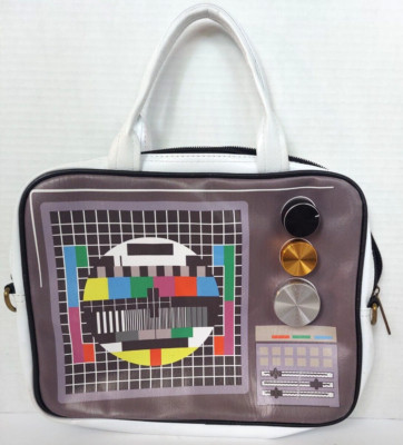Retro vibe bag TV radio knobs dials 10.75''x8.25'' tote purse funky