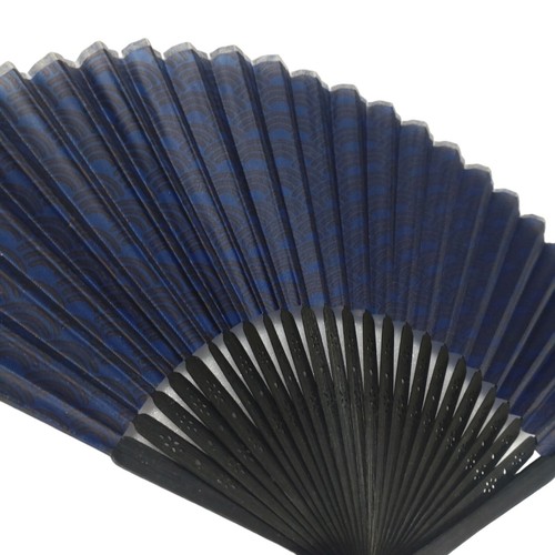 Lote 2 ventiladores japoneses plegables ventiladores de mano kimono remake Oshima Tsumugi con almacenamiento - Imagen 3 de 15