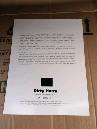 DIRTY HARRY FILM CELL AND PRINTED PHOTO On Card - Clint Eastwood - Picture 4 of 4