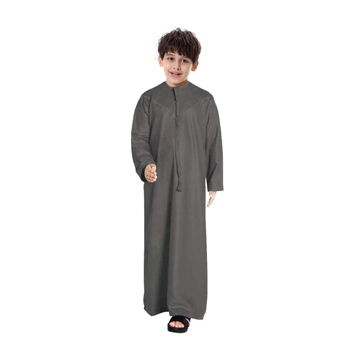 Boys Kids UAE Long Sleeves Thobe Casual Muslim Islamic Robe Eid Hajj Umrah Jubba - Picture 5 of 8